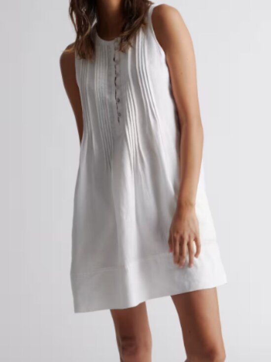 Quince Dresses & Skirts - Quince 100% European Linen Sleeveless Swing Dress White XS NWT